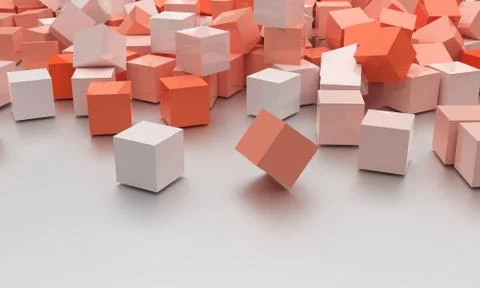 3d abstract cubes boxes background - 3d Rendering Stock Illustration