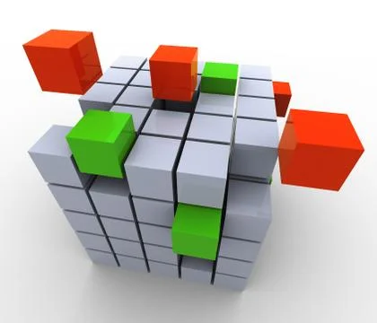 3d abstract cubes Stock Illustration