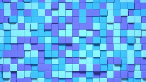 3D Abstract cubes loop. Multicolored geometric mosaic waves pattern. Construc Video stock 153118311