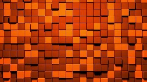 3d abstract cubes loop orange background Video stock 163075407