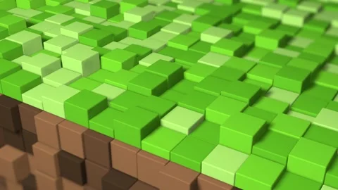 3D Abstract cubes loop. Video game isometric geometric mosaic waves pattern.  Video stock 134744870