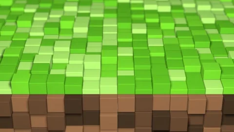 3D Abstract cubes loop. Video game isometric geometric mosaic waves pattern.  Video stock 134744875