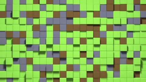 3D Abstract cubes loop. Video game isometric geometric mosaic waves pattern.  Video stock 134744878