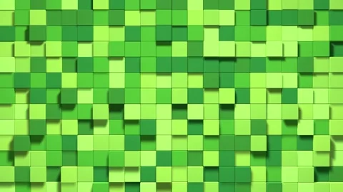 3D Abstract cubes loop. Video game geometric mosaic waves pattern. Constructi Video stock 134744884