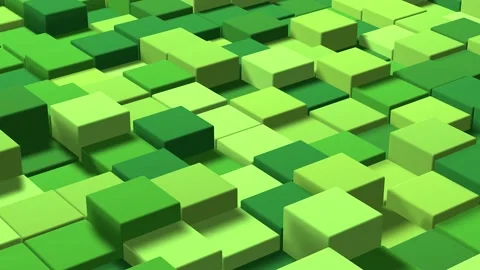 3D Abstract cubes loop. Video game isometric geometric mosaic waves pattern.  Video stock 134744892