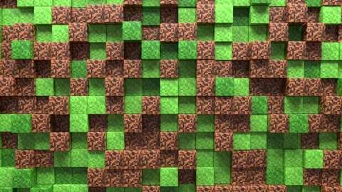 3D Abstract cubes loop. Video game isometric geometric mosaic waves pattern.  Stock Footage 153118278