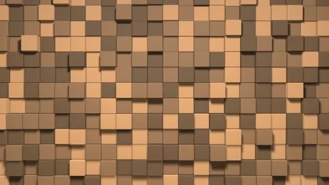 3D Abstract cubes loop. Video game isometric geometric mosaic waves pattern.  Stock Footage 153118318