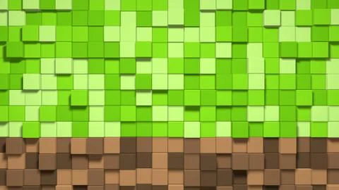 3D Abstract cubes. Video game geometric mosaic waves pattern. Construction of Stock Illustration