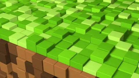 3D Abstract cubes. Video game geometric mosaic waves pattern. Construction of Stock Illustration