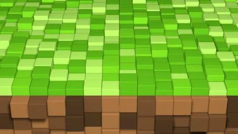 3D Abstract cubes. Video game geometric mosaic waves pattern. Construction of Stock Illustration
