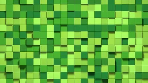 3D Abstract cubes. Video game geometric mosaic waves pattern. Construction of イラスト素材