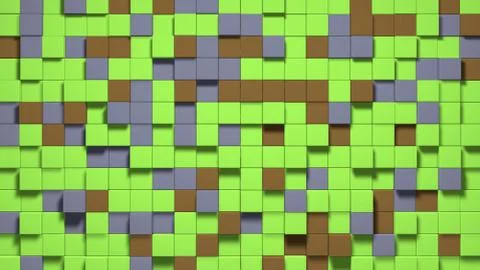 3D Abstract cubes. Video game geometric mosaic waves pattern. Construction of Stock Illustration