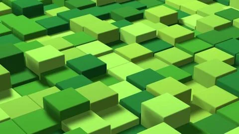 3D Abstract cubes. Video game geometric mosaic waves pattern. Construction of Stock Illustration