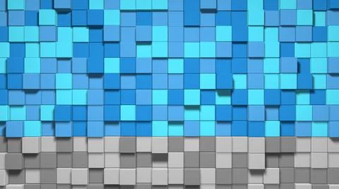 3D Abstract cubes. Video game geometric mosaic waves pattern. Construction of Stock Illustration