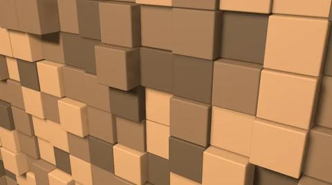 3d Abstract cubes. Video game geometric mosaic waves pattern. Construction of 스톡 일러스트