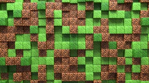3D Abstract cubes. Video game geometric mosaic waves pattern. Construction of 스톡 일러스트
