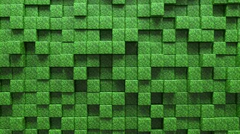 3D Abstract cubes. Video game geometric mosaic waves pattern. Construction of Stock Illustration