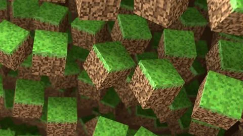 3D Abstract cubes. Video game geometric mosaic waves pattern. Construction of 스톡 일러스트