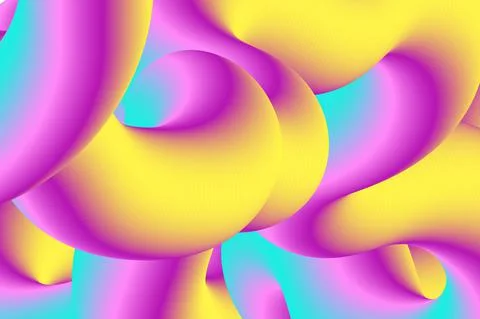 3D abstract Curve Shape Background in Vector. Glow Liquid Duotone Modern Design Stock Illustration