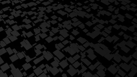 3d abstract dark geometric bg with gray cubes flash with multicolor neon light Stock Footage 145515055