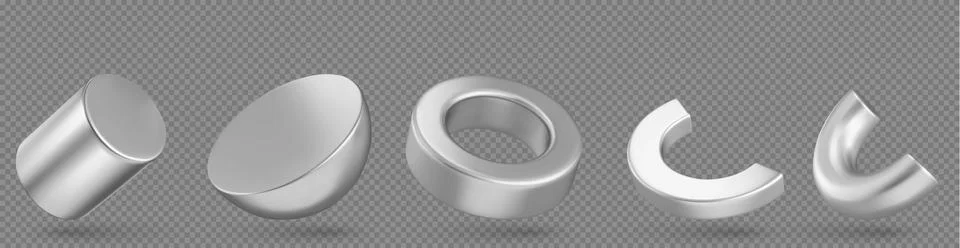 3d abstract different shapes objects Stock Illustration