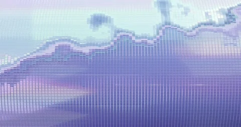 3d abstract digital background grid of small squares, blue to purple, creati Stock Footage 310306036