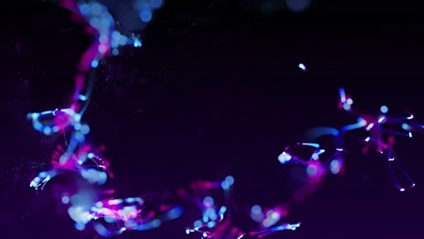 3D Abstract digital circular light flow particle background title design. Nic Stock Footage 164085133