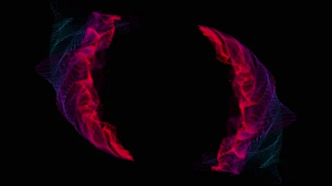 3D Abstract digital circular light flow particle background design footage. Stock Footage 164089797