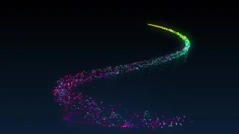 3D Abstract digital rotated light flow particle background design. Stock Footage 164084477