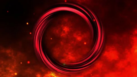 3D abstract digital technology animated circle red light Video stock 243251196