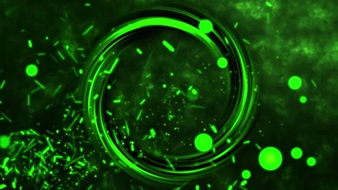 3D abstract digital technology animated circle green light Stock Footage 243251210