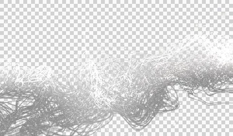 3D abstract digital technology animated white light particles wave Stock Illustration