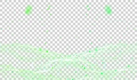 3D abstract digital technology animated green light particles Stock Illustration