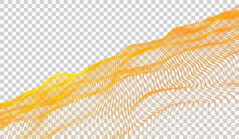 3D abstract digital technology animated orange light particles Stock Illustration