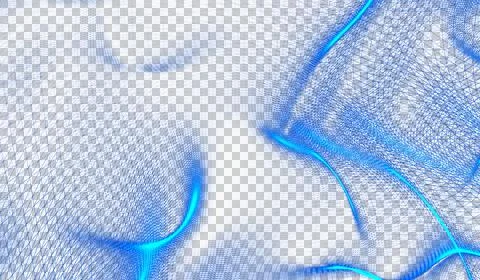 3D abstract digital technology blue light particles wave Stock Illustration