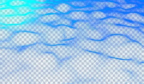 3D abstract digital technology blue light particles wave 스톡 일러스트