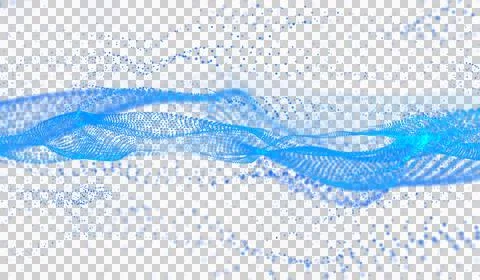 3D abstract digital technology blue light particles wave Stock Illustration