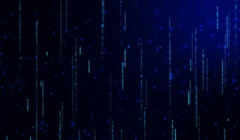 3D abstract digital technology blue light particles wave on blue background. Stock Illustration