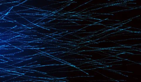 3D abstract digital technology blue light particles wave on blue background. Stock Illustration