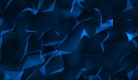 3D abstract digital technology blue light particles on blue background. Stock Illustration