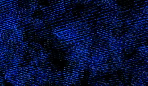 3D abstract digital technology blue particles network on black background. Stock Illustration