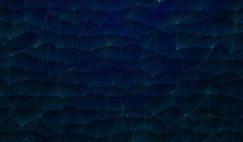 3D abstract digital technology blue particles network on blue background. Stock Illustration