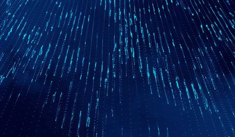 3D abstract digital technology blue light particles network wave on blue ba.. 스톡 일러스트