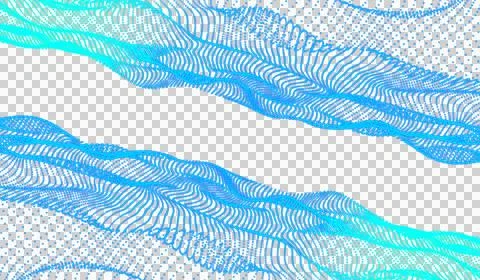 3D abstract digital technology blue light particles wave Stock Illustration