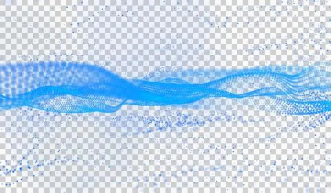 3D abstract digital technology blue light particles wave Stock Illustration