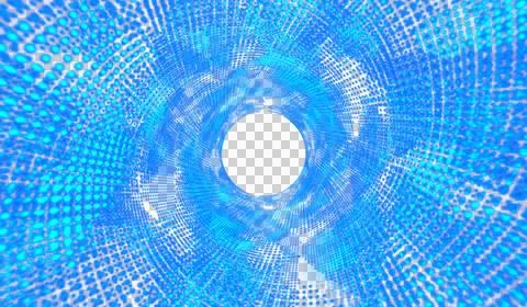 3D abstract digital technology blue light particles wave Stock Illustration