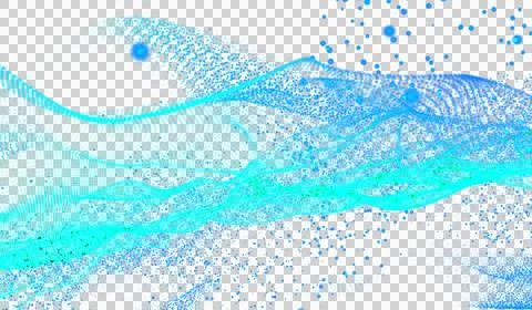 3D abstract digital technology blue light particles wave 스톡 일러스트