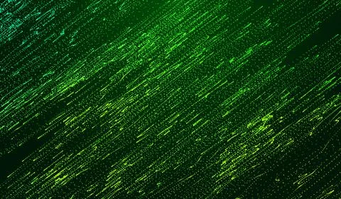 3D abstract digital technology green particles on green background. 스톡 일러스트
