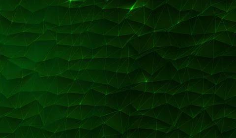 3D abstract digital technology green particles network on green background. 스톡 일러스트