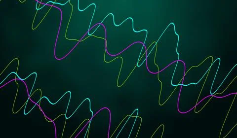 3D abstract digital technology green-pink network on green background. 스톡 일러스트